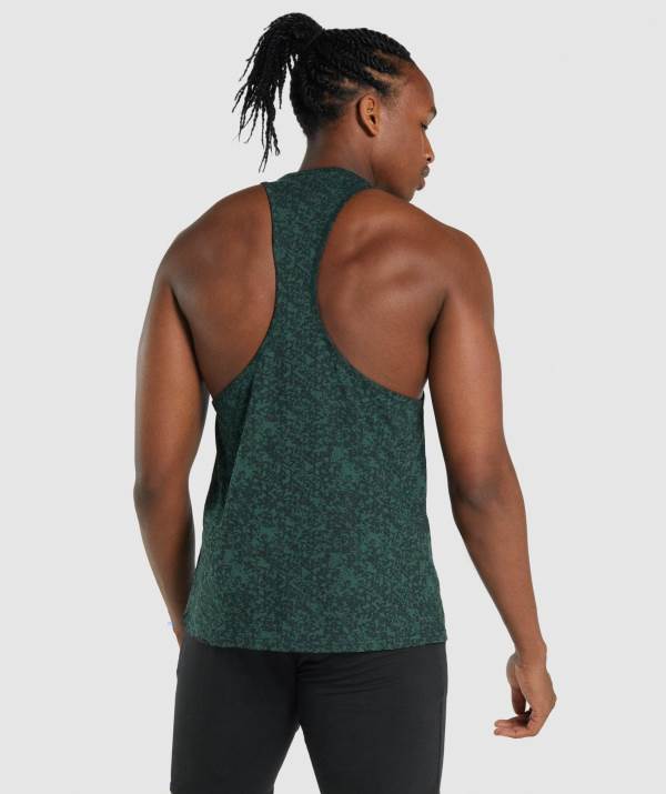 Panske Tielko Gymshark Critical 2.0 Stringer Tmavo Zelene | TE8407256